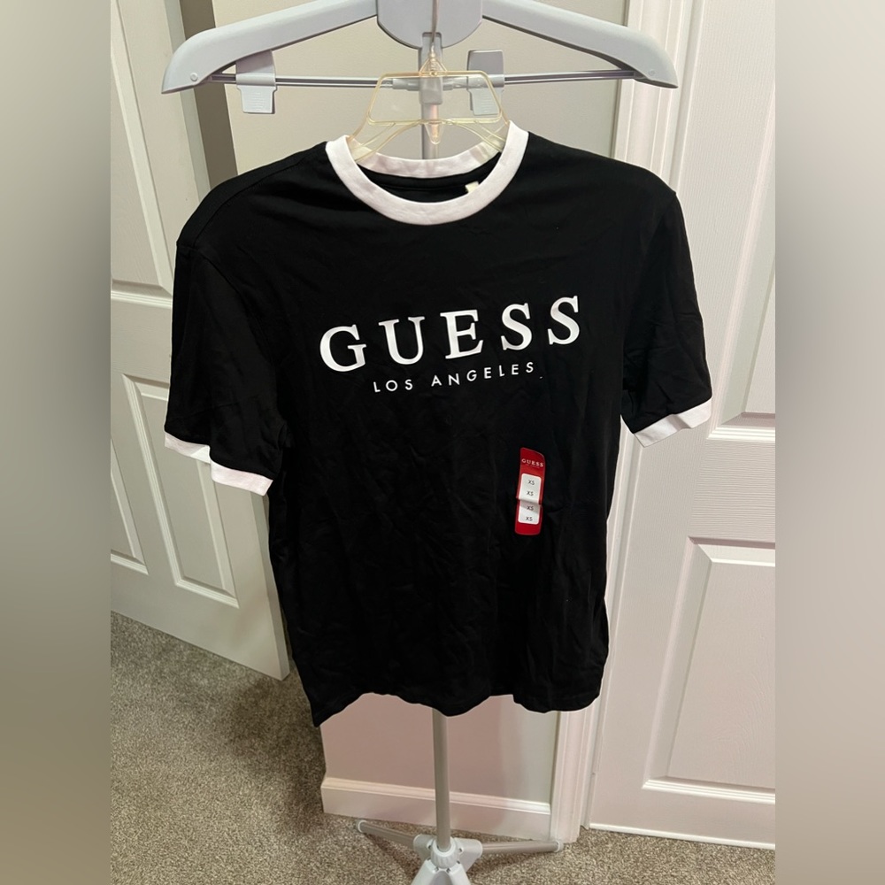 Guess Los Angeles Black & White Short Sleeve T Shirt Size XS NWT